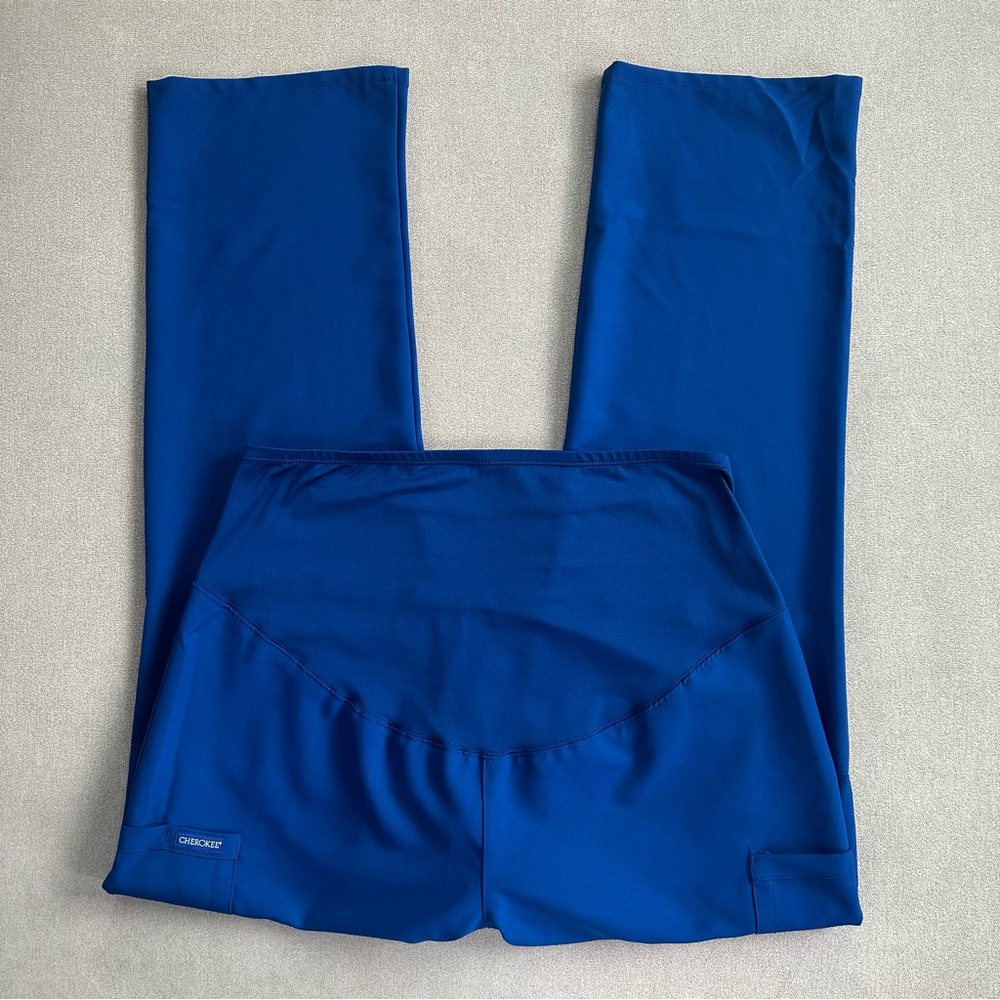 Cherokee Straight Leg Maternity Scrub Pants. Galaxy Blue. Medium.